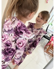 Komplet bluzka spodnie dla dziewczynki kwiaty 86-116